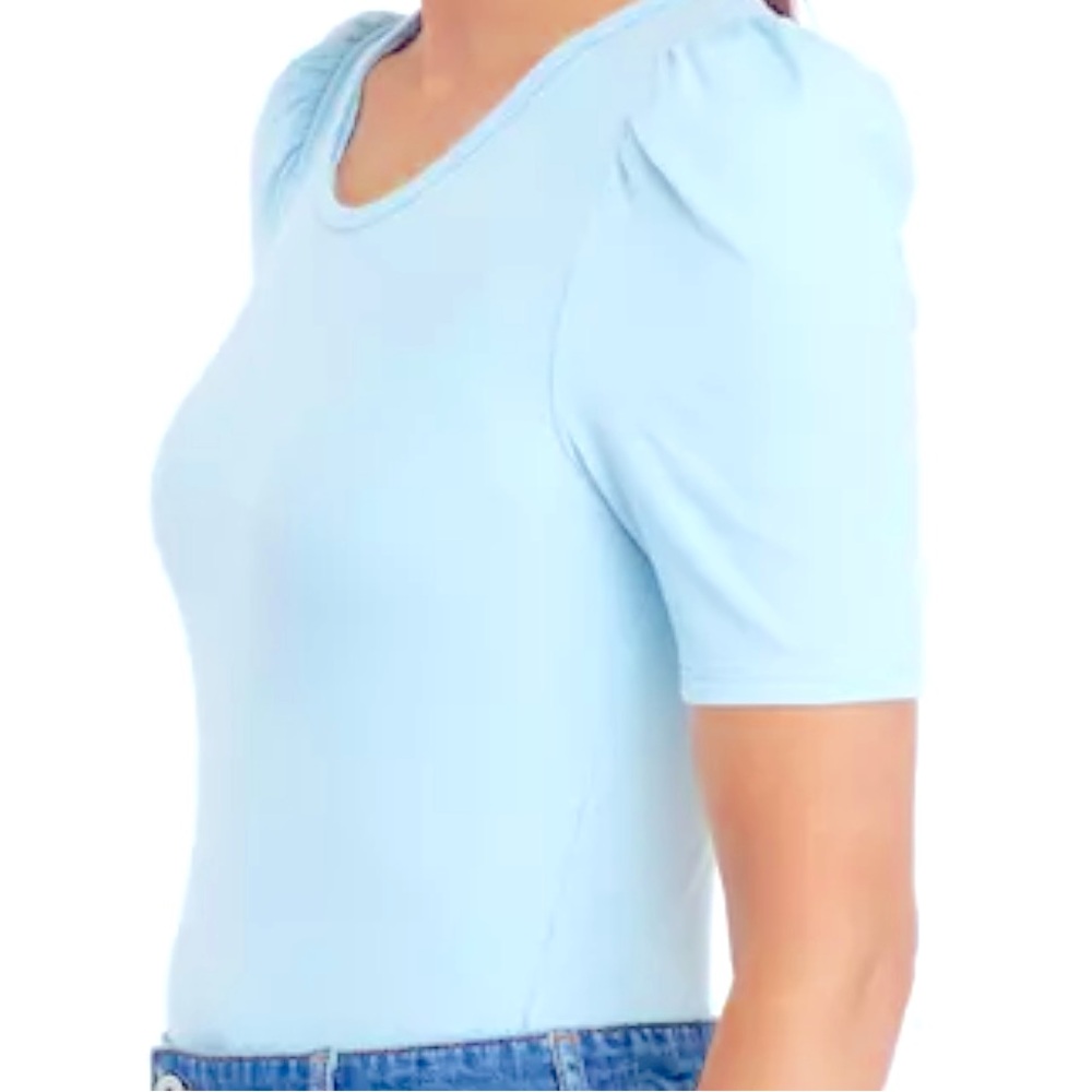 NWT Baby Blue Scoop Neck Bodysuit Size Large Spring Summer Staple Minismalist